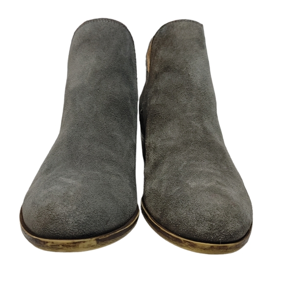Lucky Brand Birtie Gray Suede Leather Ankle Boots Booties Women's Size 8.5 - Picture 5 of 8